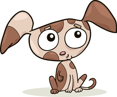 cartoon illustration of cute little puppyのイラスト素材
