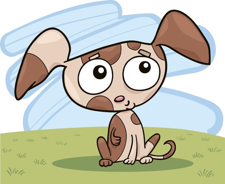 cartoon illustration of cute little puppyのイラスト素材