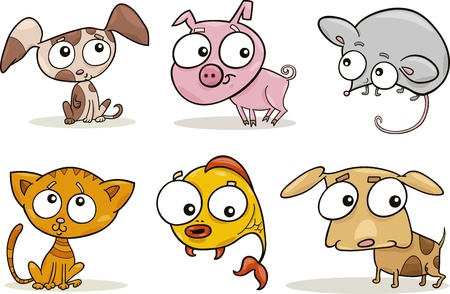 cute little pets setのイラスト素材