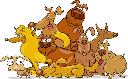 cartoon dogs groupのイラスト素材