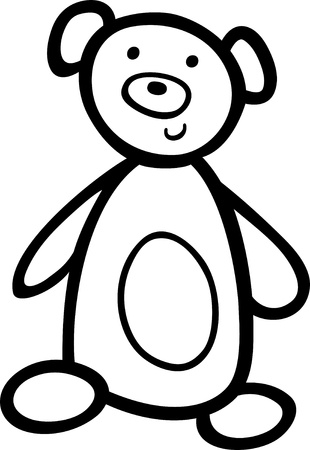 cute teddy bear toy for coloring bookのイラスト素材