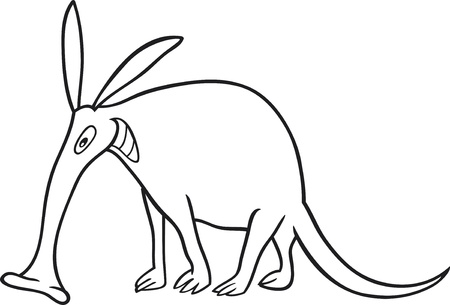 funny aardvark for coloring bookのイラスト素材