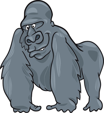 funny silver gorillaのイラスト素材