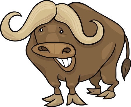 funny african buffaloのイラスト素材
