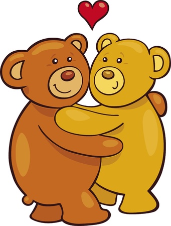 Teddy bears in loveのイラスト素材