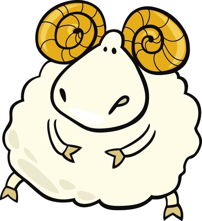 cartoon Illustration of aries signのイラスト素材