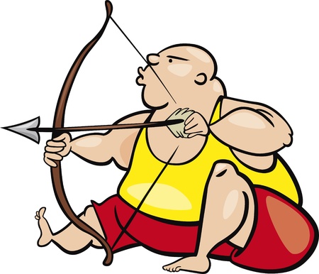 cartoon Illustration of sagittarius signのイラスト素材