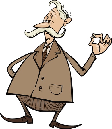 senior businessman cartoon illustrationのイラスト素材