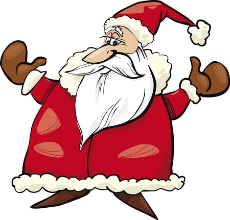 cartoon illustration of Cheerful Santa Clausのイラスト素材