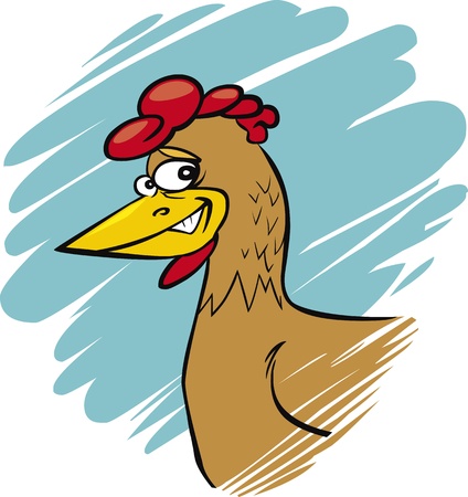 cartoon illustration of funny farm henのイラスト素材