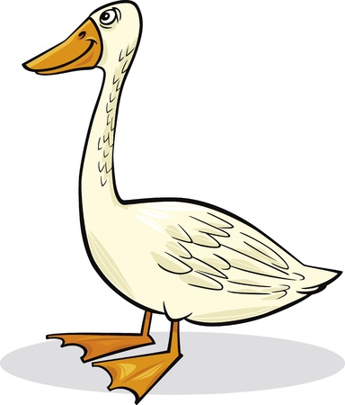 cartoon humorous illustration of funny farm gooseのイラスト素材