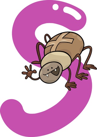 cartoon illustration of S letter for spiderのイラスト素材