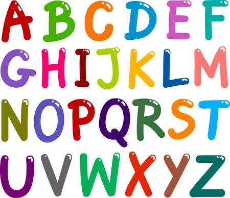 illustration of colorful Capital Letters Alphabet for educationのイラスト素材