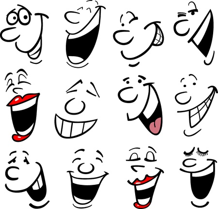 Cartoon faces and emotions for humor or comics designのイラスト素材