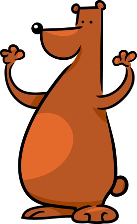cartoon doodle illustration of cute brown bearのイラスト素材