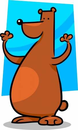 cartoon doodle illustration of cute brown bearのイラスト素材