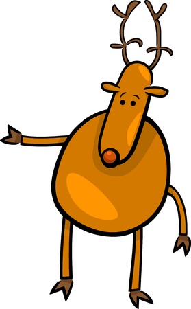 cartoon doodle illustration of cute horned deerのイラスト素材
