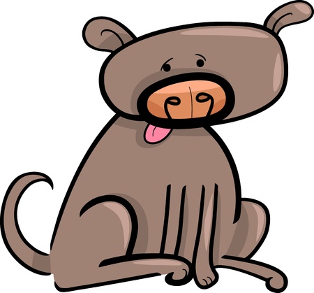 cartoon doodle illustration of funny brown dogのイラスト素材