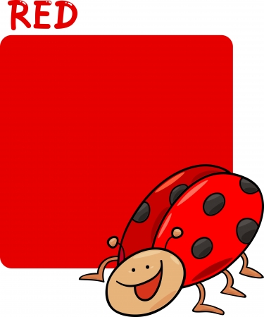Cartoon Illustration of Color Red and Ladybugのイラスト素材