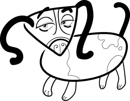 cartoon doodle illustration of dog or puppy for coloring bookのイラスト素材