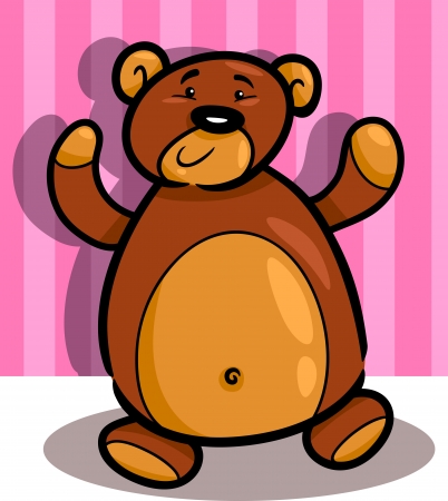 Cartoon Illustration of Cute Teddy Bear Toy in Childrenのイラスト素材