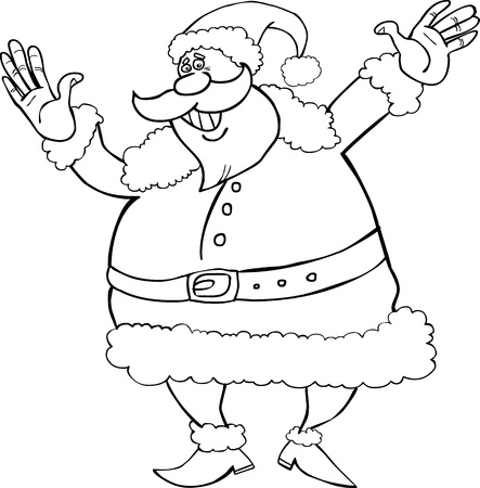 Cartoon Illustration of Santa Claus or Father Christmas for Coloring Book or Pageのイラスト素材