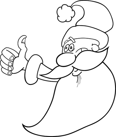 Cartoon Illustration of Santa Claus or Father Christmas or Papa Noel for Coloring Book or Pageのイラスト素材