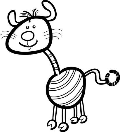 Cartoon Illustration of Funny Fantasy or Fairytale Character Creature for Coloring Bookのイラスト素材