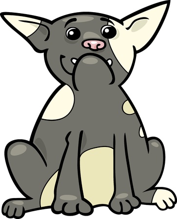 Cartoon Illustration of Funny Purebred French Bulldog Dogのイラスト素材