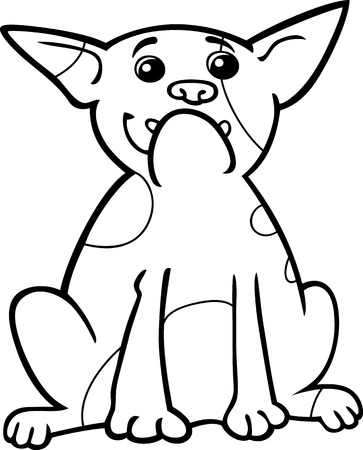 Cartoon Illustration of Funny Purebred French Bulldog Dog for Coloring Bookのイラスト素材