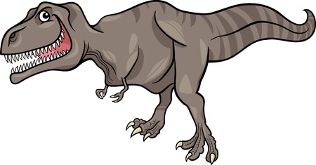 Cartoon Illustration of Tyrannosaurus Dinosaur Prehistoric Reptile Speciesのイラスト素材