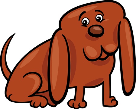 Cartoon Illustration of Funny Little Dog with Huge Earsのイラスト素材