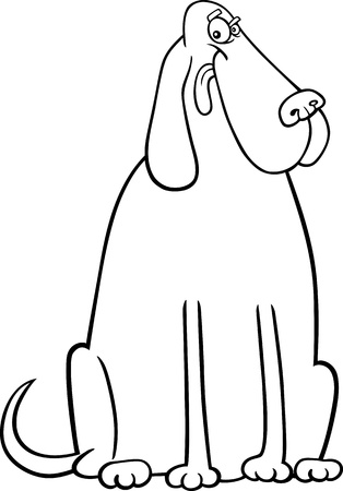 Cartoon Illustration of Funny Big Dog for Coloring Book or Coloring Pageのイラスト素材