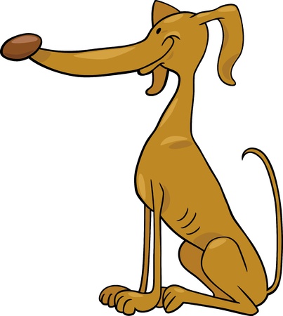 Cartoon Illustration of Funny Greyhound Dog Petのイラスト素材