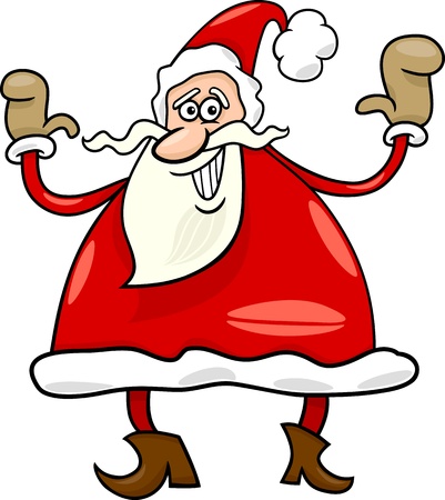 Cartoon Illustration of Funny Santa Claus or Papa Noel or Father Christmasのイラスト素材