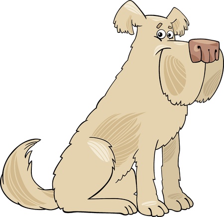 Cartoon Illustration of Funny Shaggy Beige Sheepdog Dogのイラスト素材