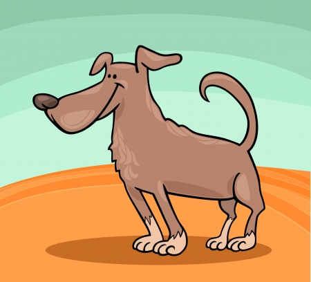Cartoon Illustration of Cute Standing Brown Dogのイラスト素材