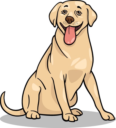 Cartoon Illustration of Funny Labrador Retriever Dogのイラスト素材