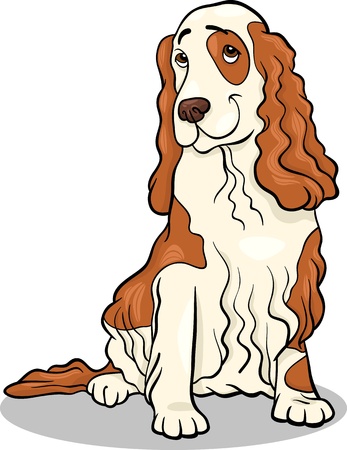 Cartoon Illustration of Funny Cocker Spaniel Dogのイラスト素材