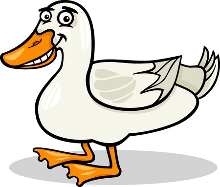 Cartoon Illustration of Funny Duck Farm Bird Animalのイラスト素材