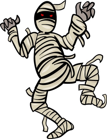 Cartoon Illustration of Scary Mummy Monster for Halloweenのイラスト素材