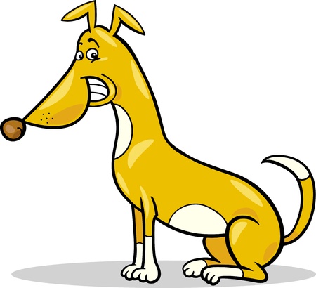 Cartoon Illustration of Funny Sitting Spotted Dogのイラスト素材