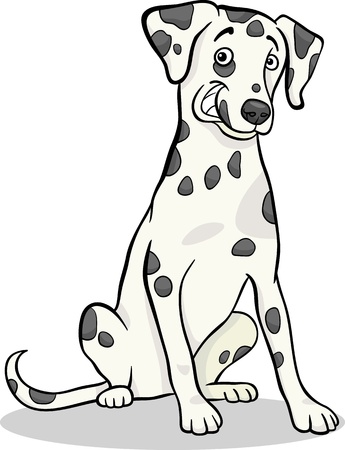 Cartoon Illustration of Cute Dalmatian Purebred Dogのイラスト素材