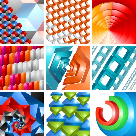 Vector Illustration of 3d Abstract Background Design for Poster, Cover, Layout or Decorationのイラスト素材