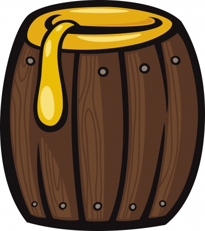Cartoon Illustration of Barrel of Honey Clip Artのイラスト素材