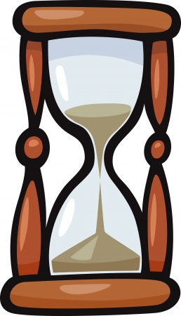 Cartoon Illustration of Hourglass or Sandglass Clip Artのイラスト素材