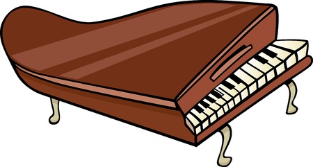 Cartoon Illustration of Piano or Grand Piano Clip Artのイラスト素材