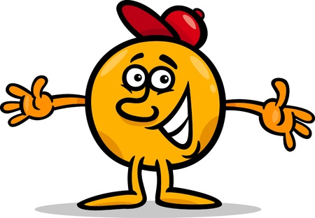 Illustration of Funny Mister Ball Cartoon Characterのイラスト素材