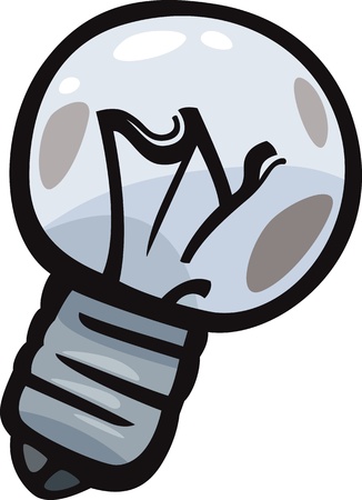 Cartoon Illustration of Burned Out Old Bulb Clip Artのイラスト素材
