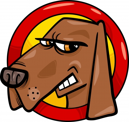 Cartoon Illustration of Bad Angry Dog Signのイラスト素材